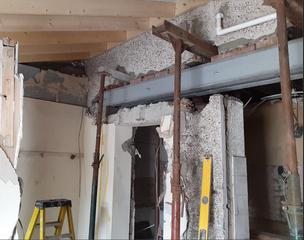 RSJ wall knocked down structural